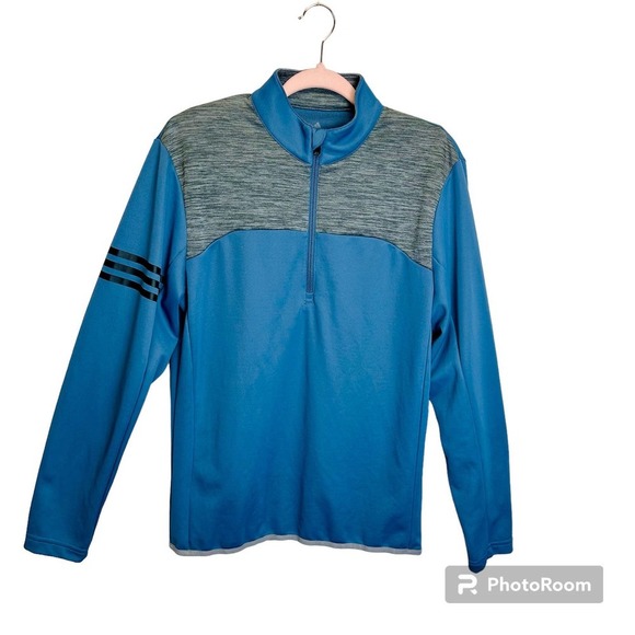 Adidas‎ Golf Jacket Men's Sz. S Quarter Zip Pullover Gray Heather Athletic - Picture 1 of 9
